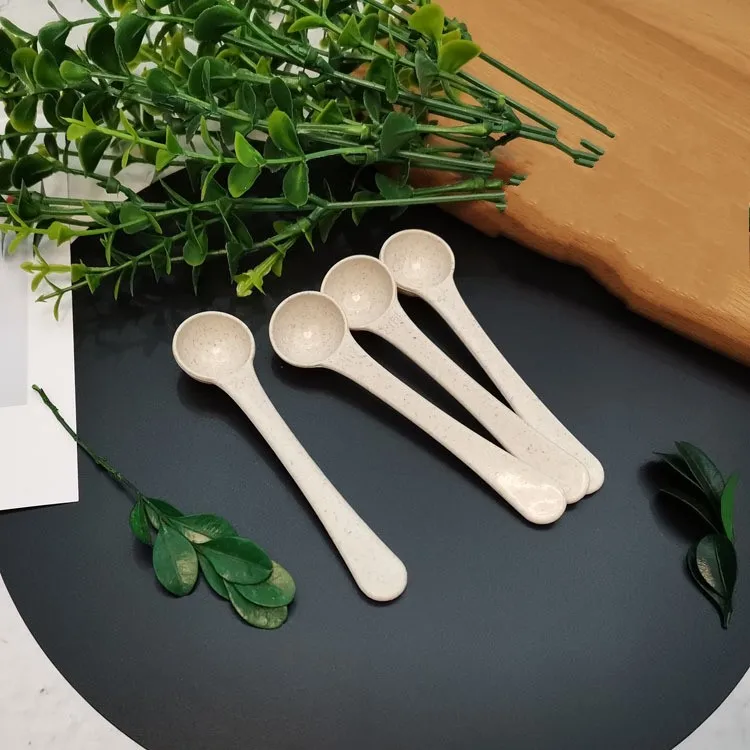 1g 2ml 2cc Plastic Measuring Spoon Scoop Whey Protein Powder Spoon for Kitchen Salt Scoop Degradable Wheat Straw Material