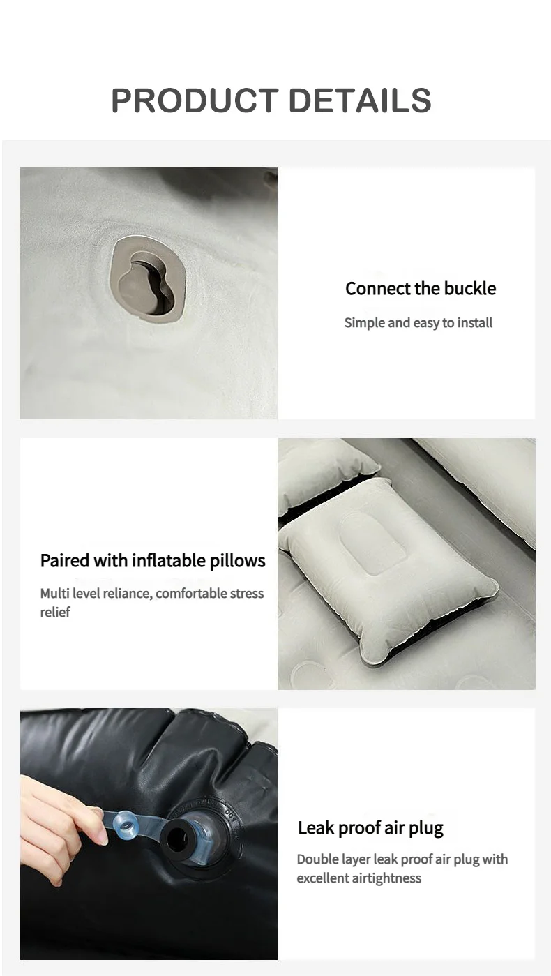 Design moderno Double Air Bed Colchão alta dobrável inflável para atividades ao ar livre para parques de campismo