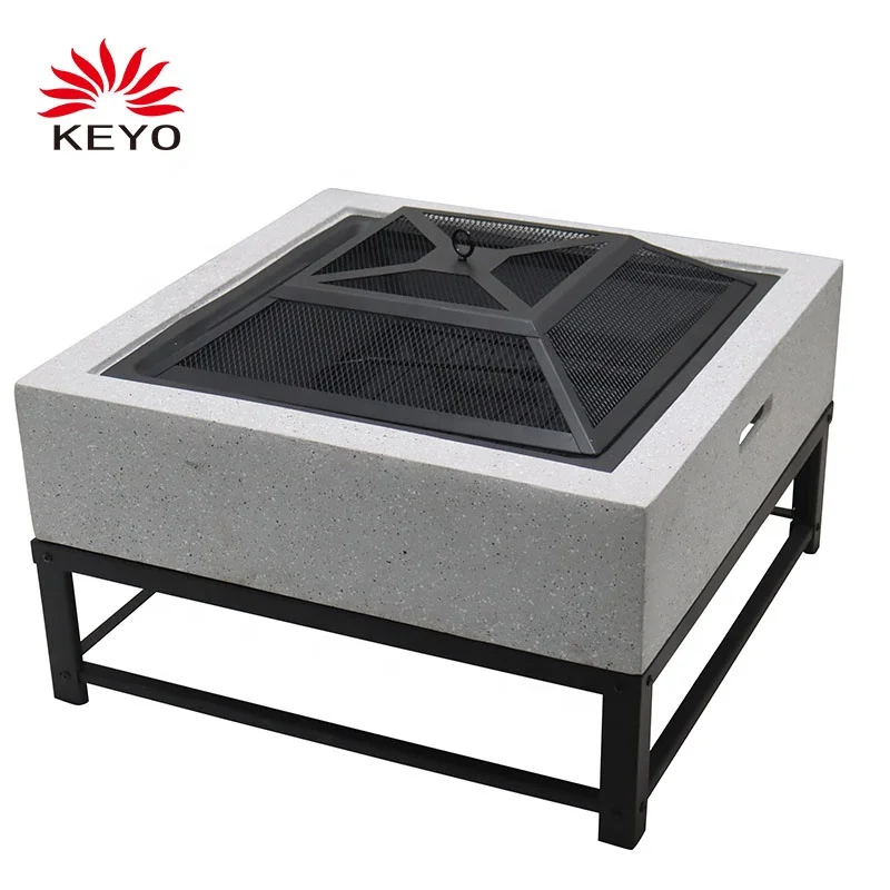 Patio Fire Pit Modern Wood Burning Stove Fire Bowl Metal Garden Grill