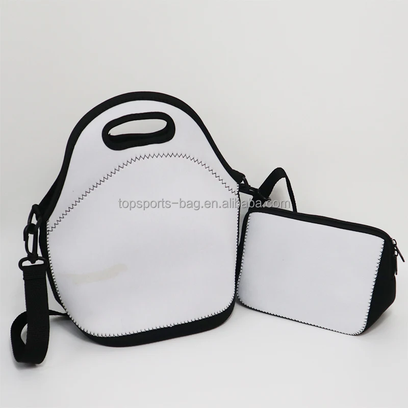 Sublimation blank lunch bag insulated regular size white neoprene lunch