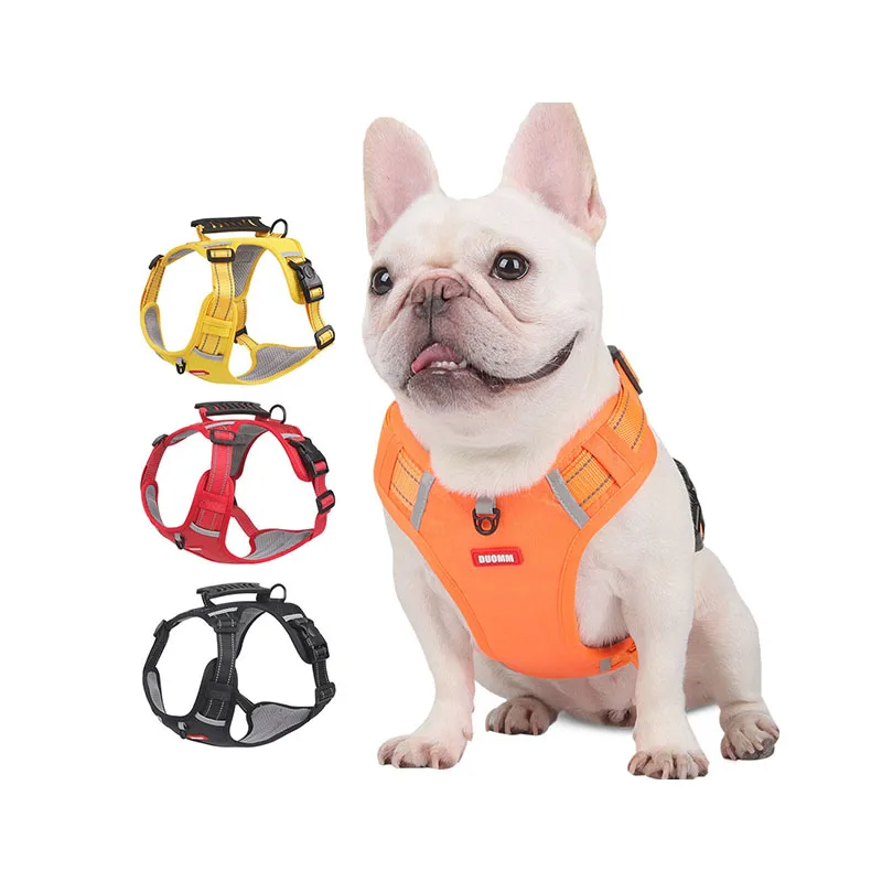 OEM Custom Pets heavy duty Dog Harness Heavy-Duty adjustable Dog Vest Harness Collar and Leash Set