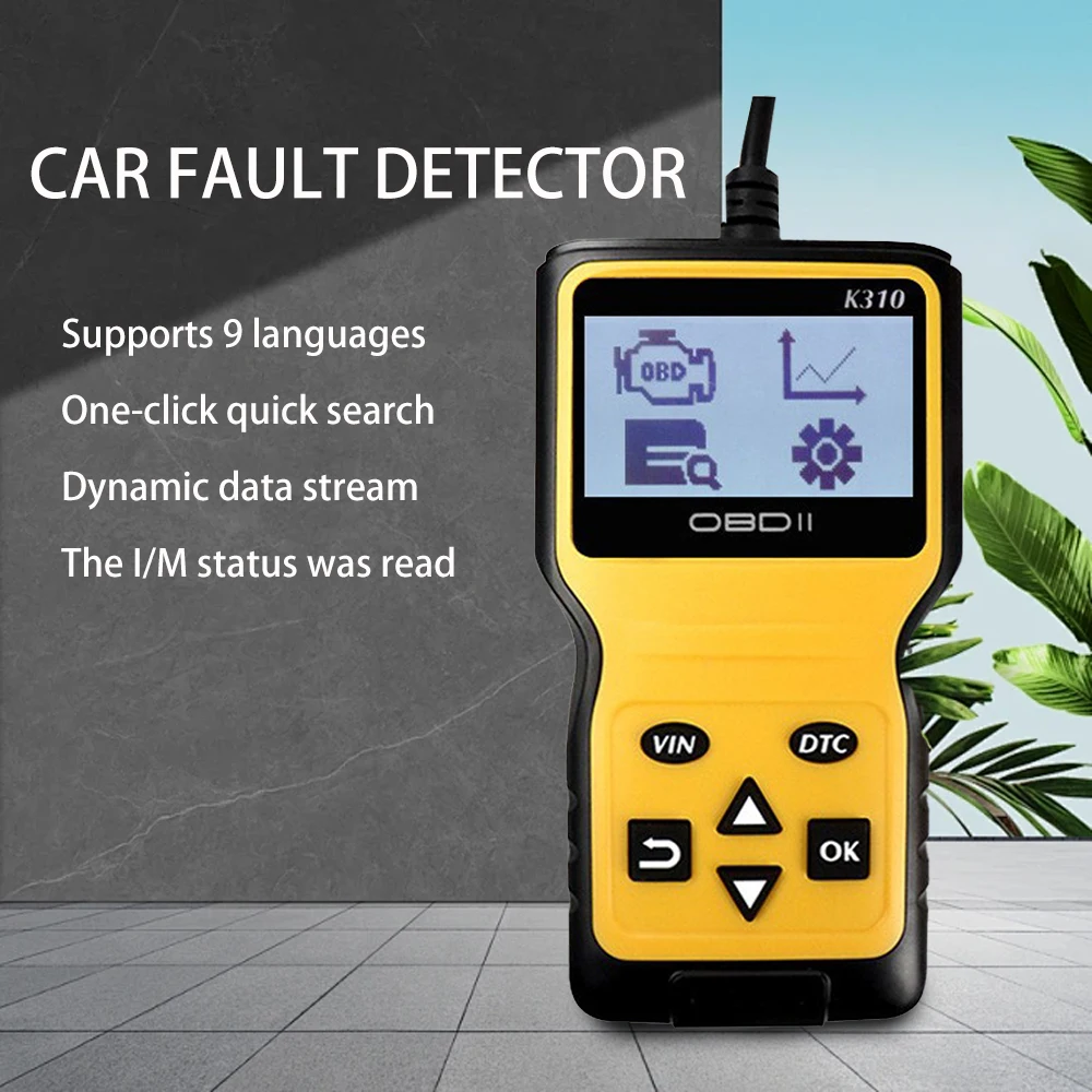 V310 ELM327 Auto Scanner Tool Code Reader for OBD2 Truck Models English Language Cable Included - view 5