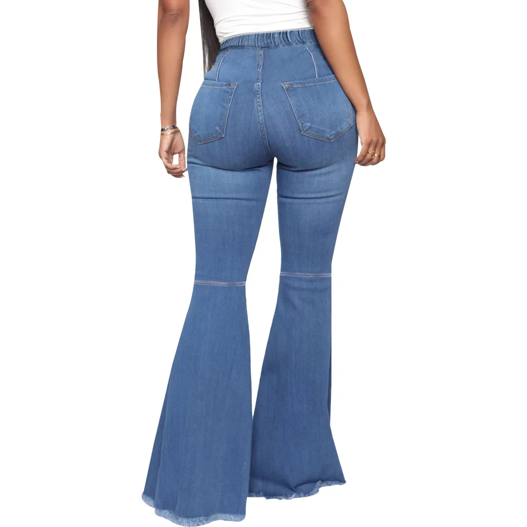 Flared Pants Plus Size Trousers Wide Leg Jeans For Women Jean Boots ...