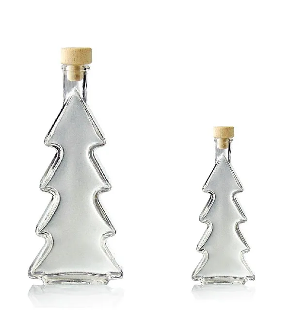 350ml Christmas Tree Shaped Glass Diffuser Bottle with Cork