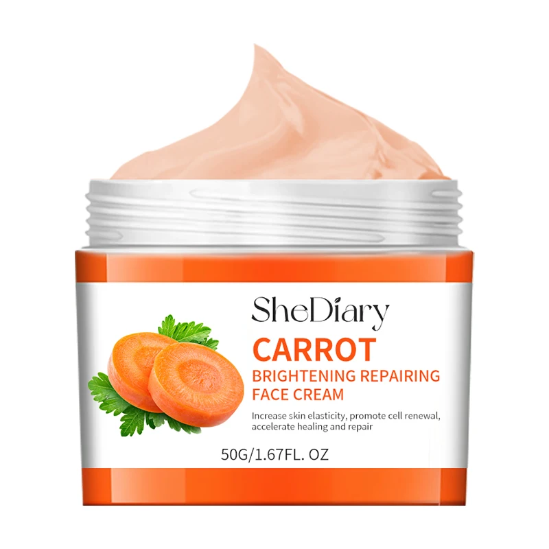 Crema facial Shediary para el cuidado de la piel, etiqueta privada, crema facial reparadora iluminadora de papaya orgánica vegana y zanahoria