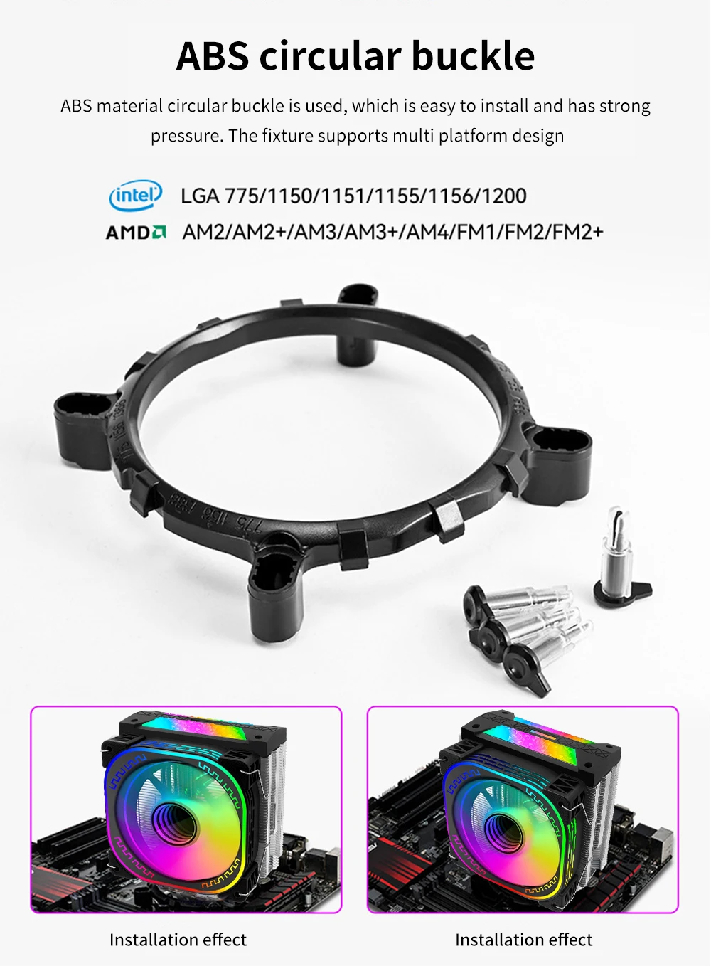 TISHRIC 120mm ARGB CPU Cooler Fan - 4 Heat Pipes & 4pin PWM