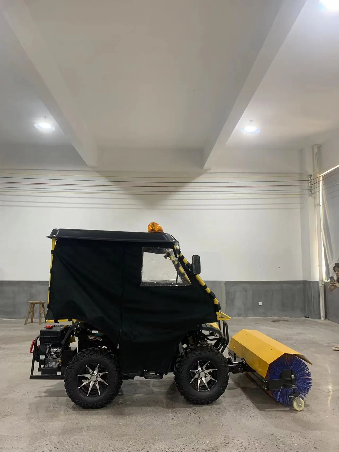 Atv Small Riding Snow Plow Big Roof Windshield Multipurpose Sweeper 1