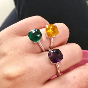Crystal Ring for Women Wholesale Jewelry Gold Multicolor Y2k Trendy Luxury Silver Vintage 18K Gold Plated Gemstone Rings CN;GUA