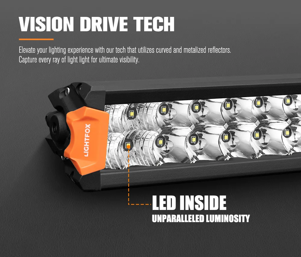 LIGHTFOX 22 Inch OffRoad Driving LED Laser Light Bar 4x4 Spot Flood Combo Beam for Cars Trucks ATV UTV Boats