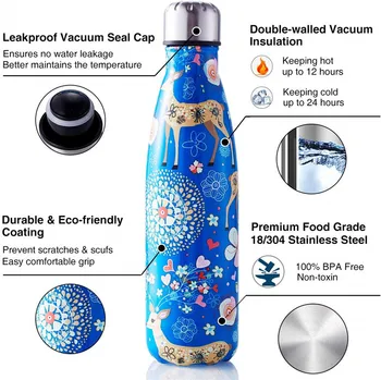 MIRA Vacuum Insulated Travel Water Bottle, Leak-proof Double Walled Stainless  Steel Cola Shape Portable Water Bottle, No Sweating, Keeps Your Drink Hot  & Cold, 17 Oz (500 ml)