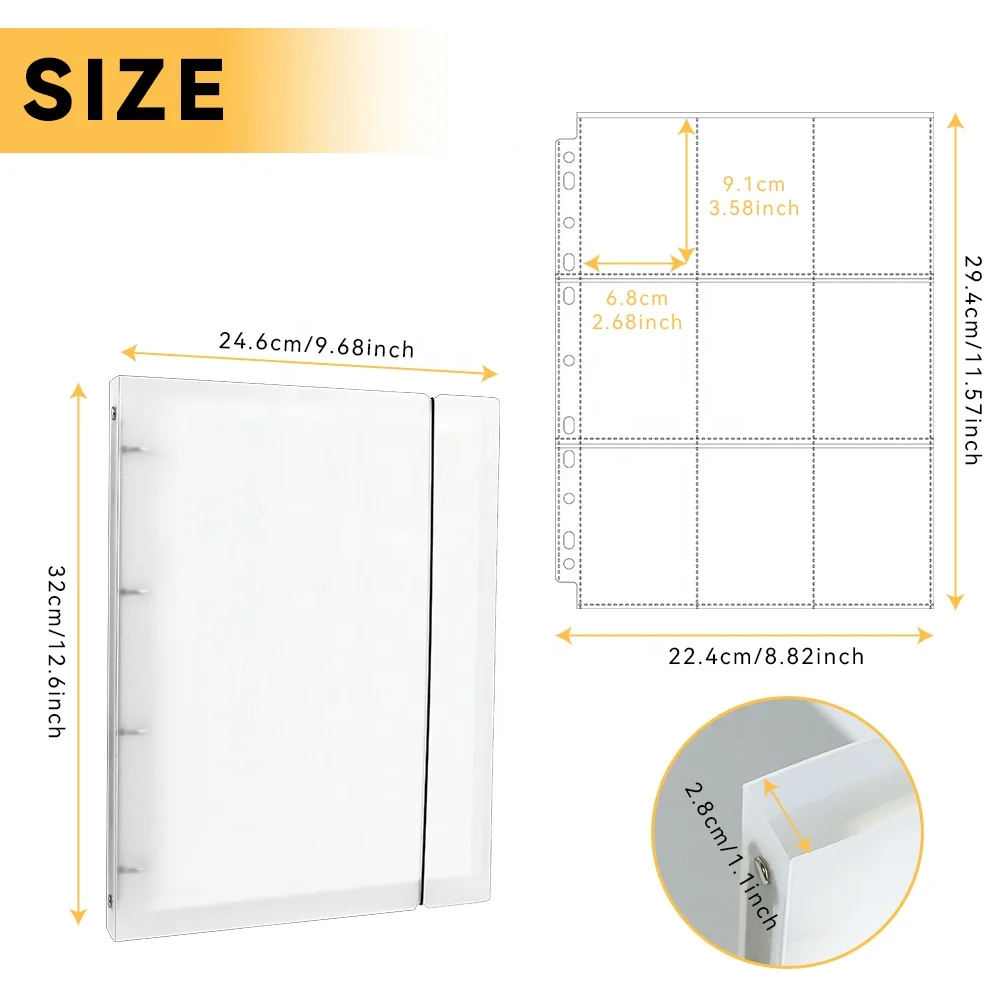 A4 Kpop Photocard Binder with 540 Pockets Sleeves 2x3 Inches Photocard  Holder clear Book Photo Album for 2 3 4 Ring Binder