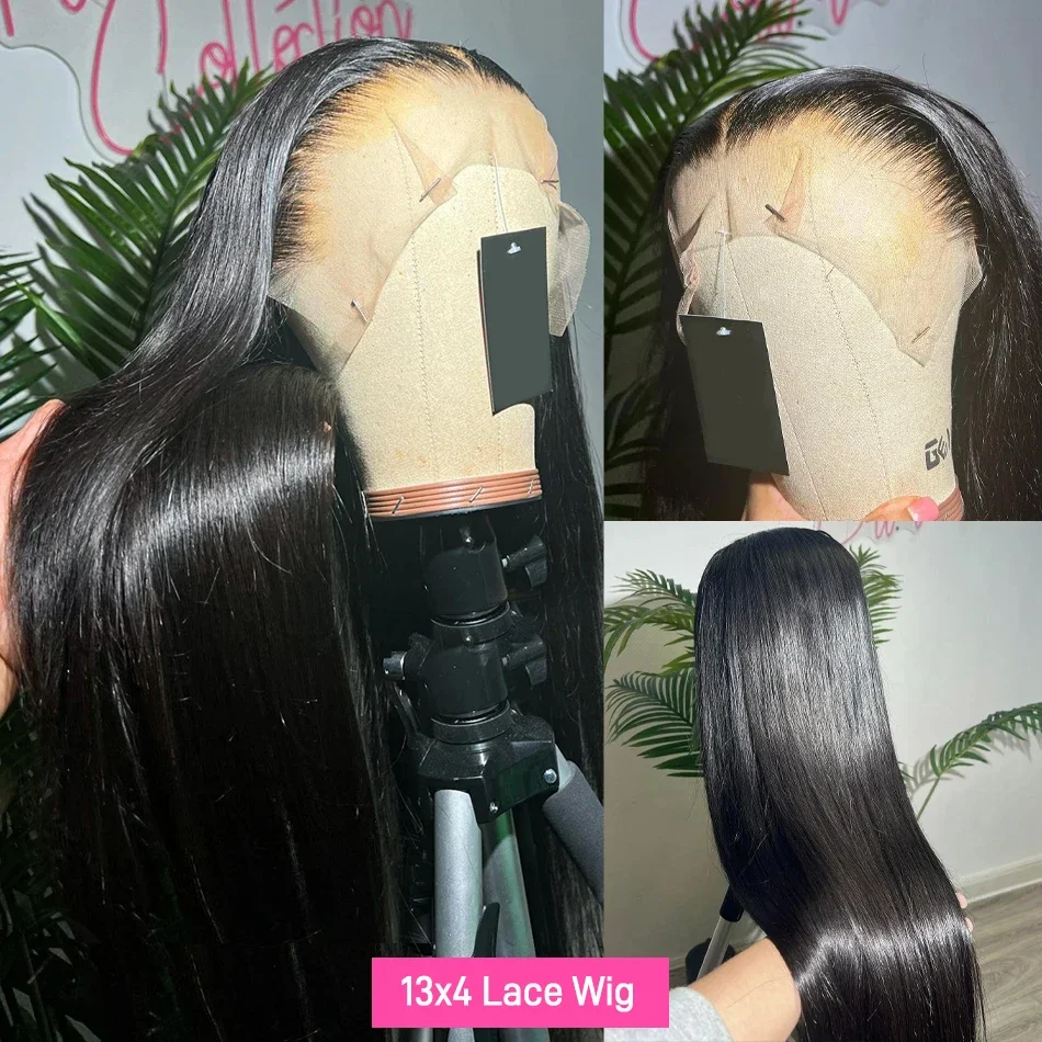 Peluca lace front wig cabello humano liso para mujer transparente_voghion.com