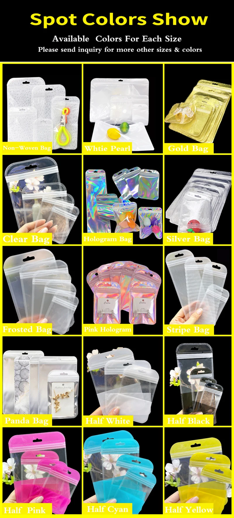Clear Mylar Bag Transparent Clear Plastic Bag Zipper Bags For