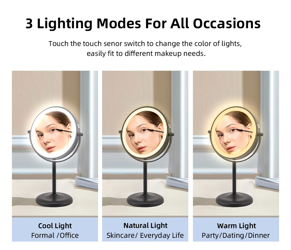 Best Quality Chrome Double Sides Makeup Mirror Magnification Desktop