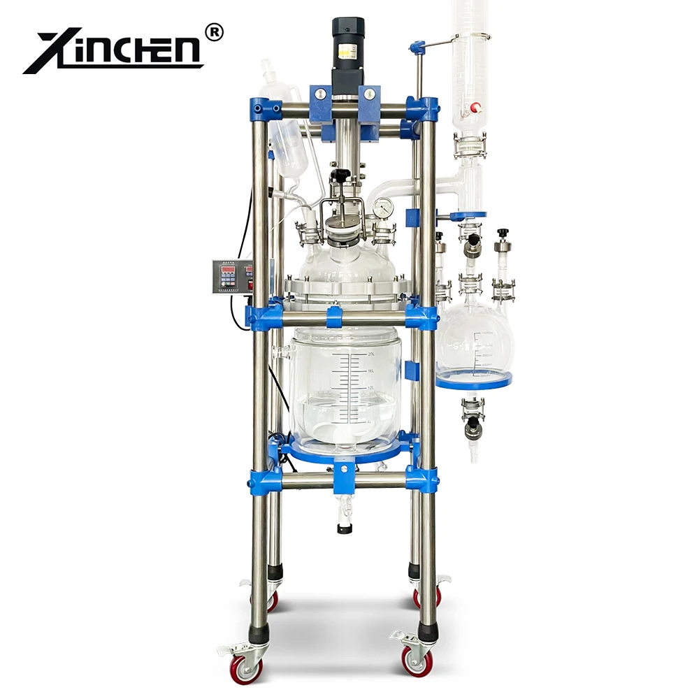 XINCHEN economical choice factory price jacketed glass reactor