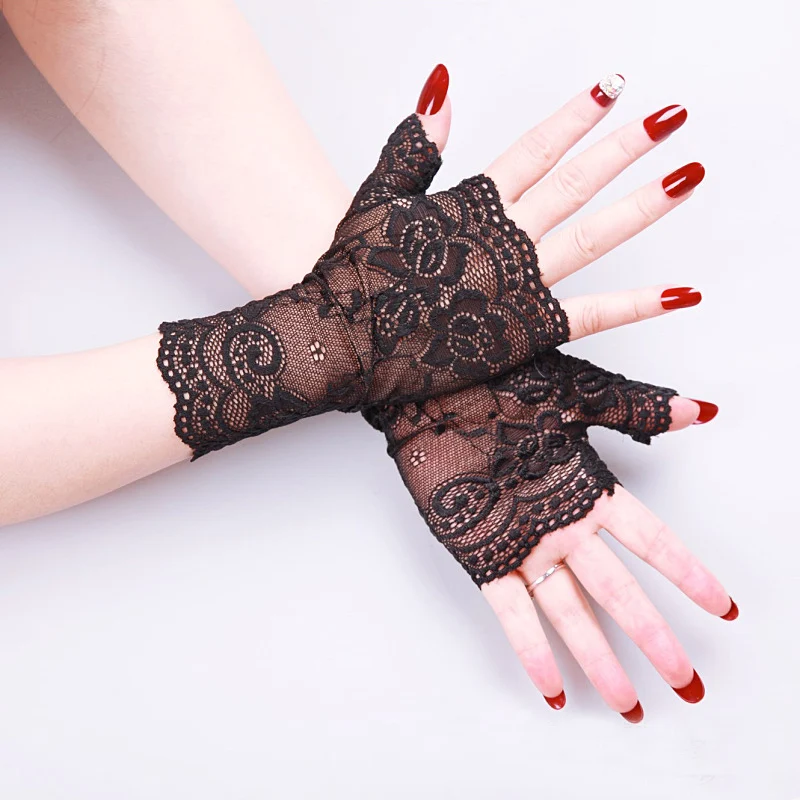 Модные женские короткие кружевные перчатки HEFT BOOOGE с открытыми пальцами для свадебной вечеринки