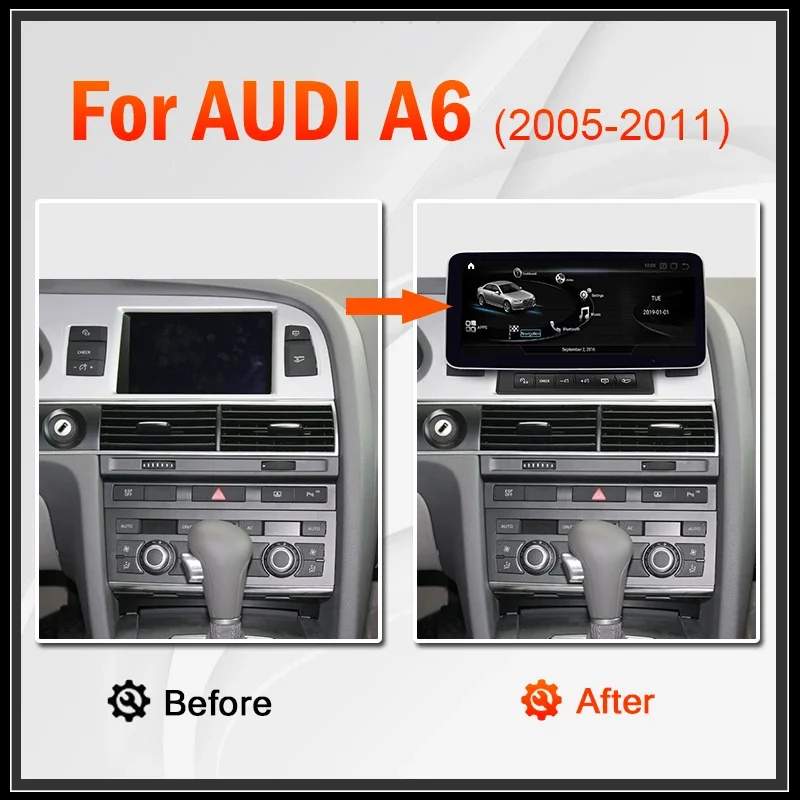 Audi A6 2005~2011右ハンドル専用　Androidナビ Navihua Android 10.25 Inch GPS Navigation for Audi A6 2005-2011