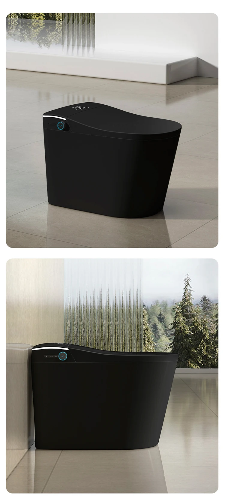 product high quality ceramic sanitary ware bathroom smart toilet black ceramic automatic electronic control bidet wc intelligent toilet-34