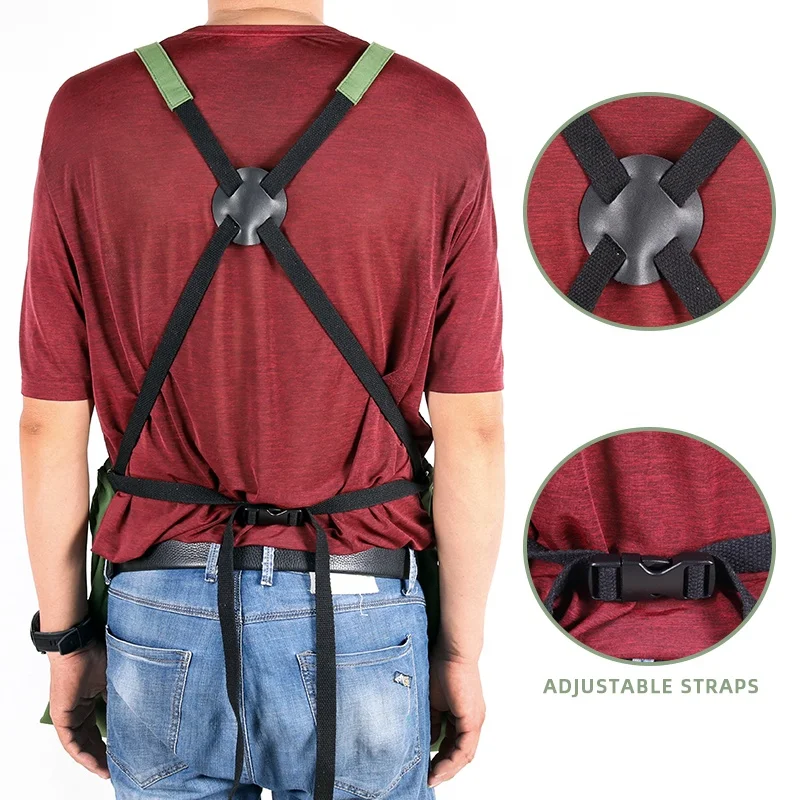 CHANGRONG Custom Durable Eco-Friendly Washable Cotton Canvas Kangaroo Fruit Harvest Garden Apron