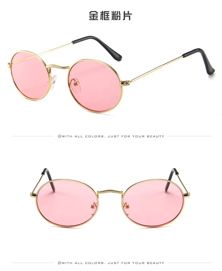 Versión Coreana de gafas de sol ovaladas tendencia 2024 gafas de sol Retro gafas de sol de Metal para hombres y mujeres al por mayor