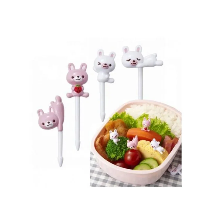 50/10PCS Mini Cute Animal Bento Food Fruit Picks Forks Lunch Box