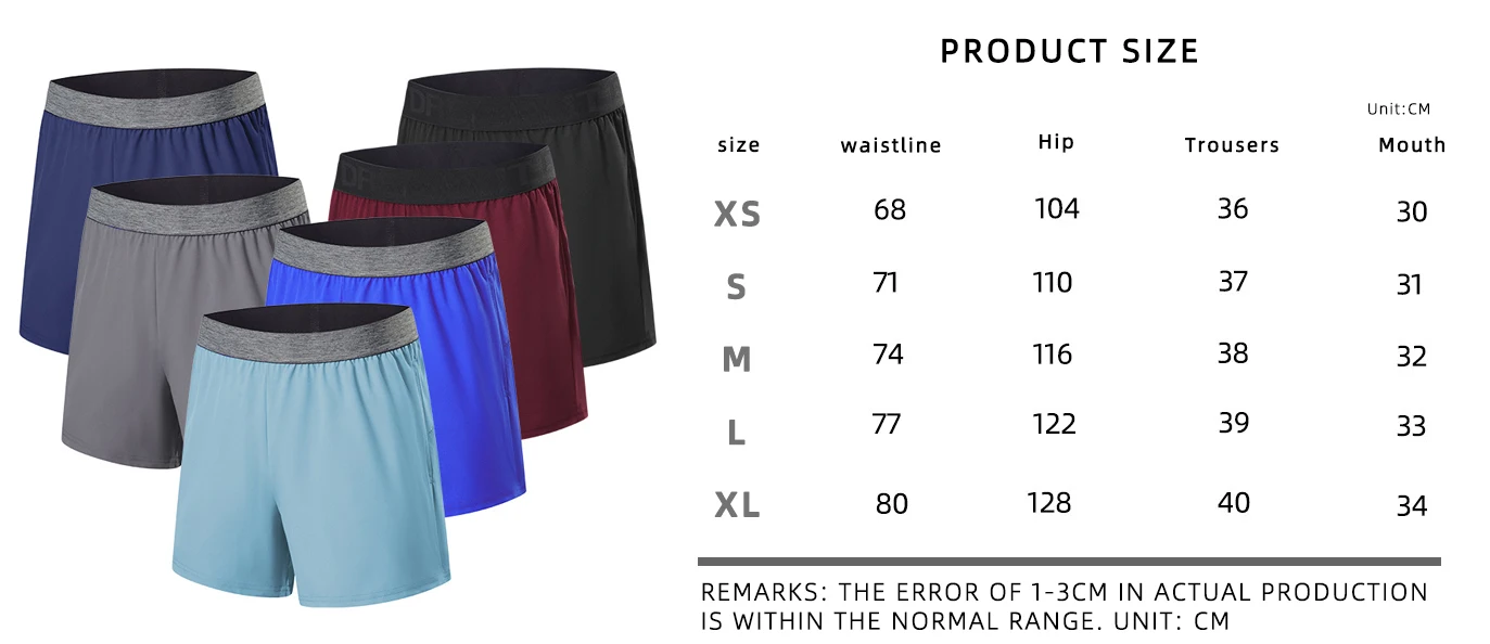 Fiess Herren Sommer Outdoor Schnelltrocknend Laufshorts Casual Quarter Sport Shorts935_voghion.com
