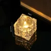 Cube de cristal de grande taille - Lumière chaude