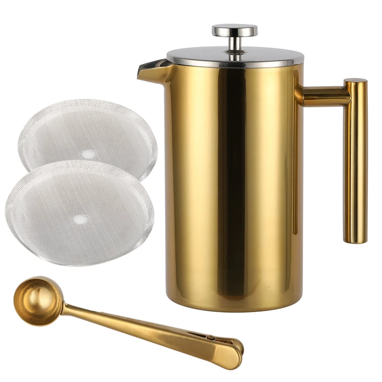 Highwin Hot Selling to PVD Gold Stainless Steel Gold Color Straight Double Wall Insulated French Pre