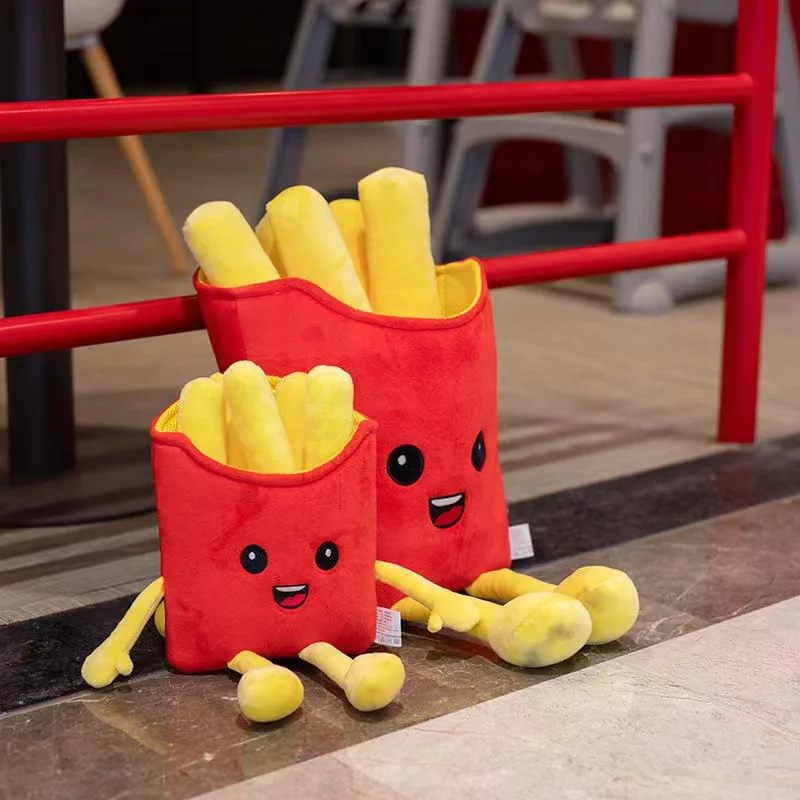 ハンバーガー、フライドポテト、ぬいぐるみ、スナックバッグ、枕