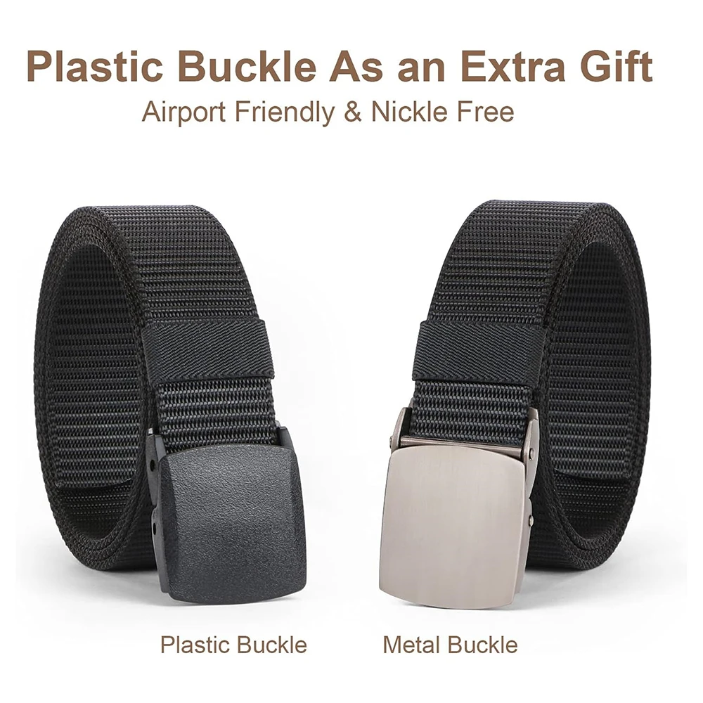 Adjustable Training Tactical Belts Nylon Web Belt Wear-resistant Lightweight Heavy Duty Metal Buckle Tactical Belts