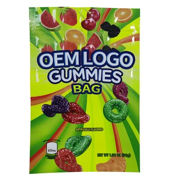 Factory customization Flower Gummy Edible Mylar Bag 500 mg Aluminum Foil Bags Mylar Smell Proof Bags