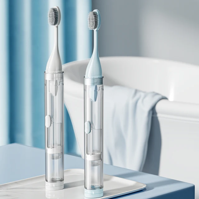 Business Trip Portable Folding Toothbrush Travel Set Soft Bristle Toothbrush with Toothpaste Inside