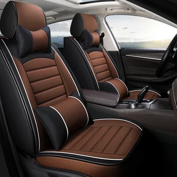2023 New Wholesale All-Season Breathable Linen Car Seat Cushion Comfortable Breathable Coffee Car Seat Cover Full Set