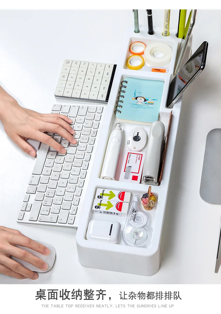 Multi-function keyboard storage rack Multi-format clutter storage rack Computer desk space saving storage rack details