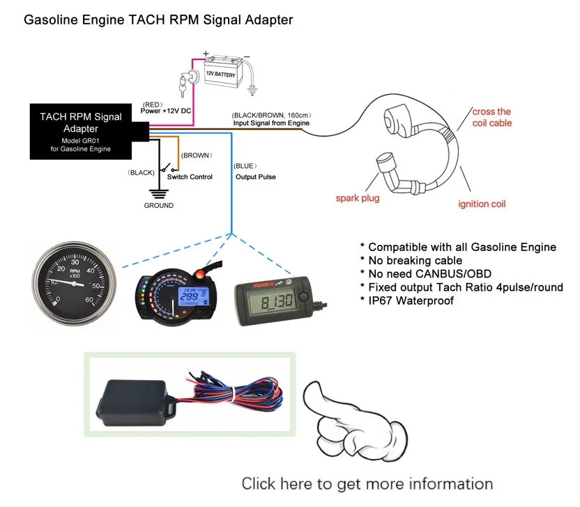 thumbnail image 2 of GlowShift Diesel Tachometer Signal Adapter Harness - For All Diesel Engines - GS-A-DTA-01 2 of 4