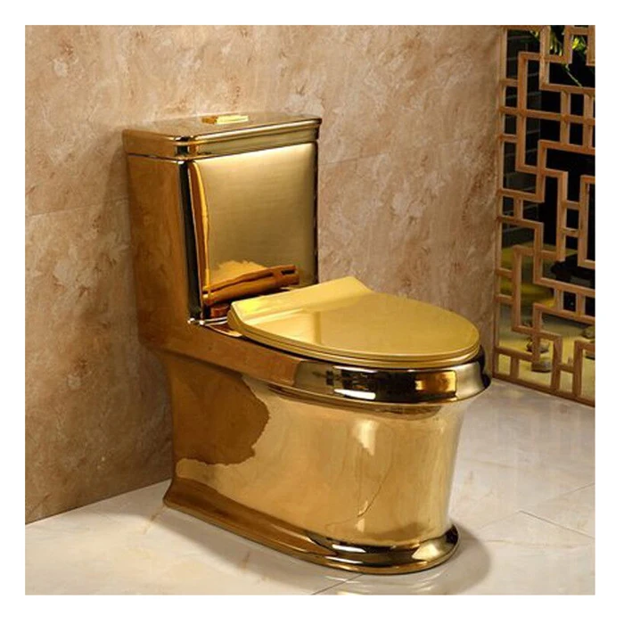 Royal vintage golden plated color bathroom sanitary ware luxury toilet bowl  and pedestal wash basin sink ceramic gold toilet set