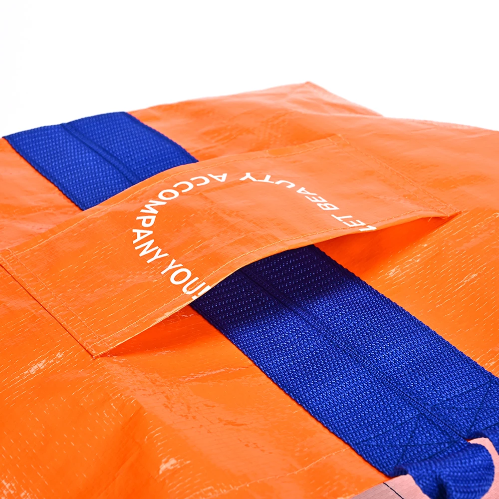 Custom Recycled PP Woven Shopping Tote Bag Eco-Friendly Reusable Grocery Bag with Logo Laminated Waterproof Water Resistant supplier