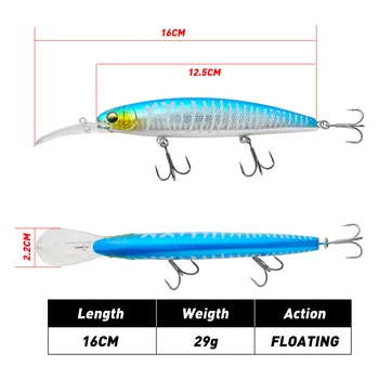 Cheery Lure Bionic Long Tongue Plate Fishing Bait 16cm29g Floating Water Trolling Boat Yellow Tip Cannonball Tuna Carp Marlin Pl – Trolling Lure – view 5