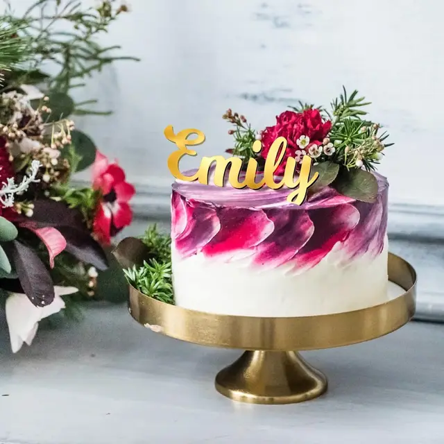 64 Golden Acrylic Alphanumeric Cake Topper