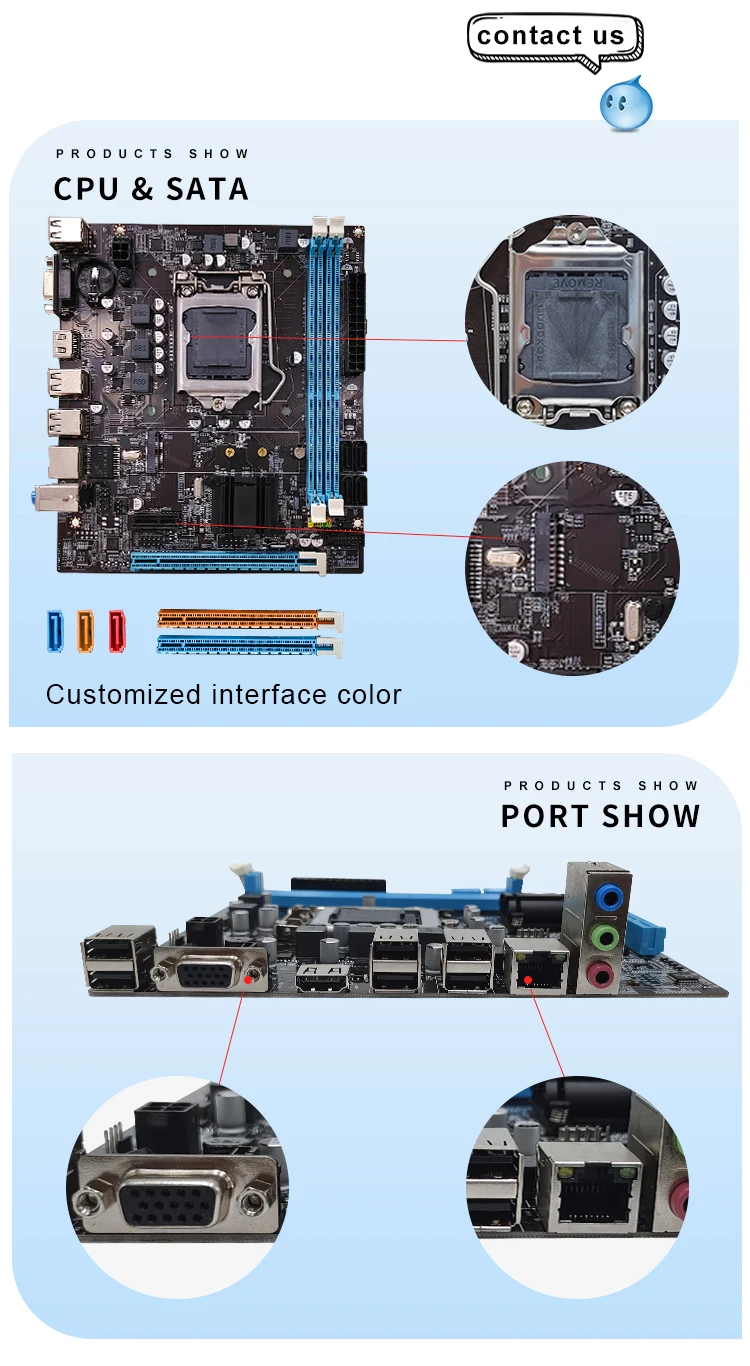 High Quality H61 Motherboard - LGA 1155, DDR3 16GB