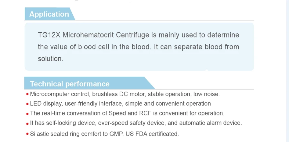 TG12X 12000RPM Microhematocrit Laboratory Centrifuge