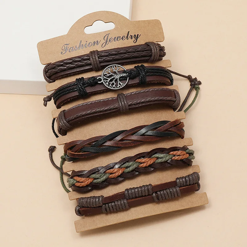 DIY Braided Leather Bracelets for Men Classic Retro