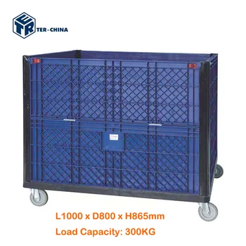 Bulk Ventiled Plastic Container Easy Assembly Plastic Pallet Box Container With Wheels for Transport Cargo & Storage Equipment