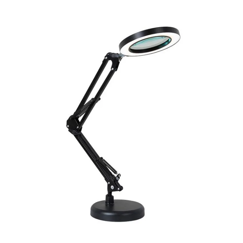 Foldable Illuminated Magnifier USB 3 Colors 64 LED Magnifying Glass for Soldering Iron Repair Table Lamp Skincare Beauty Tool