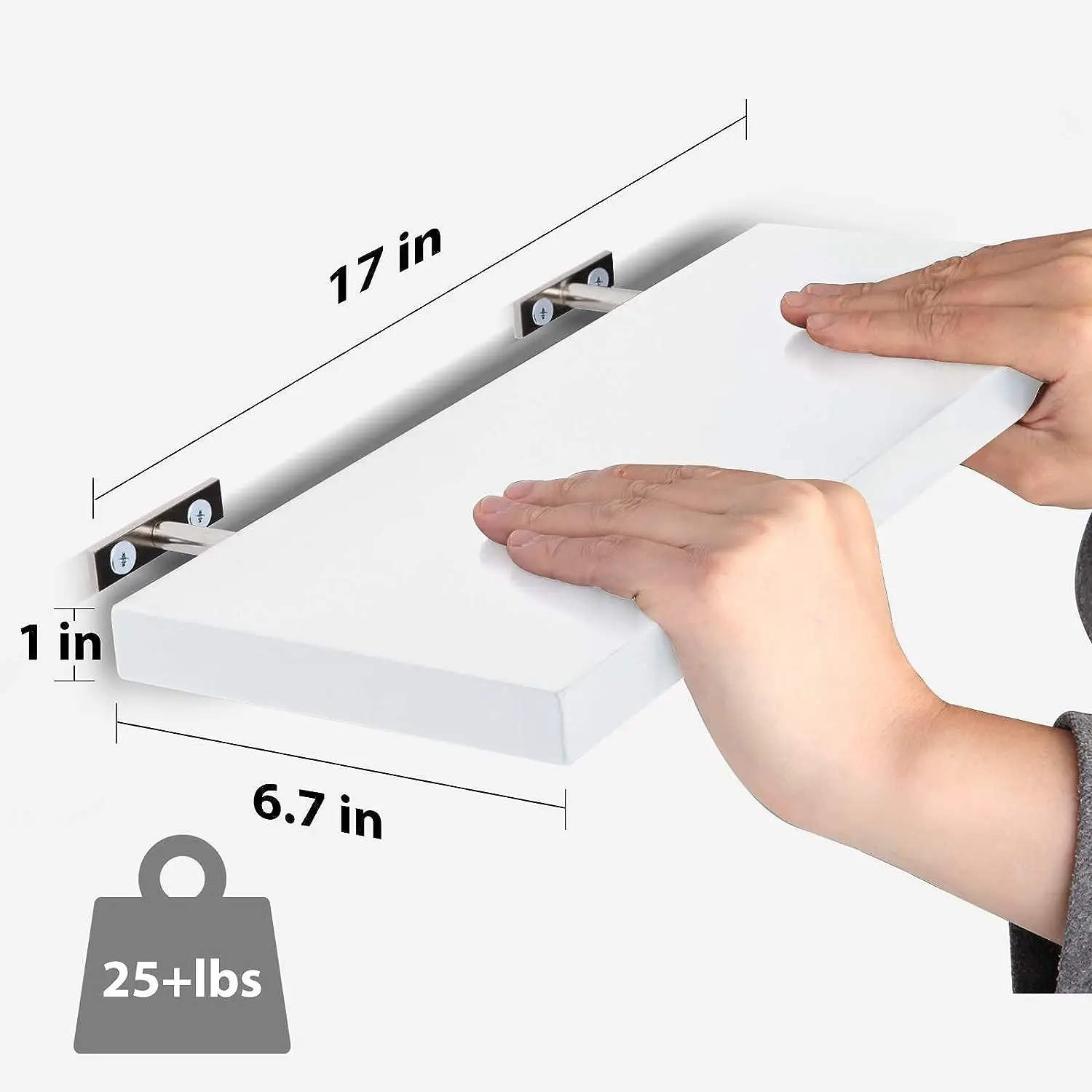 2024 Custom 3 Pieces Set White Solid Wood Wall Storage Shelves Floating Shelves Wall Shelf for Bathroom Bedroom Kitchen