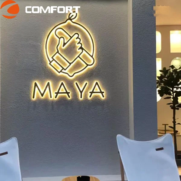 Door LOGO Indoor and Outdoor Factory Custom 3D LED Waterproof Boundless Led Singboard Letter Signs Acrylic Neon Light