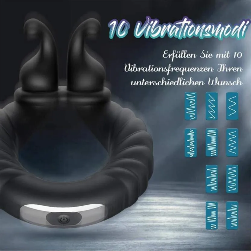 Amazon hot sale 10 frequency silicone cock ring vibrator sex toys for men delay ejaculation