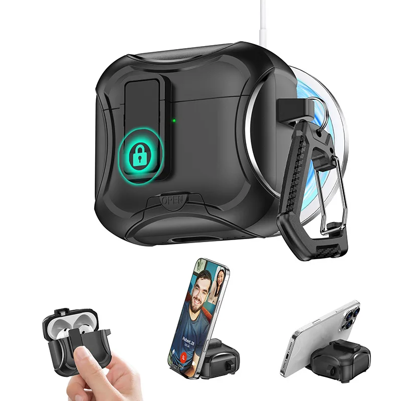 New Arrivals Best Price Shockproof Case for Apple for AirPods Pro Pro 2 for AirPods 4 Integrated Phone Stand Bulk Order