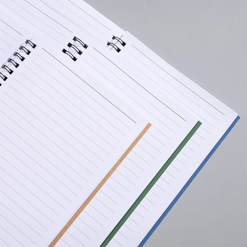 Custom logo print a5 kraft paper cover with printed spiral notebook cover coil notebook a5 cheap promotion notebook