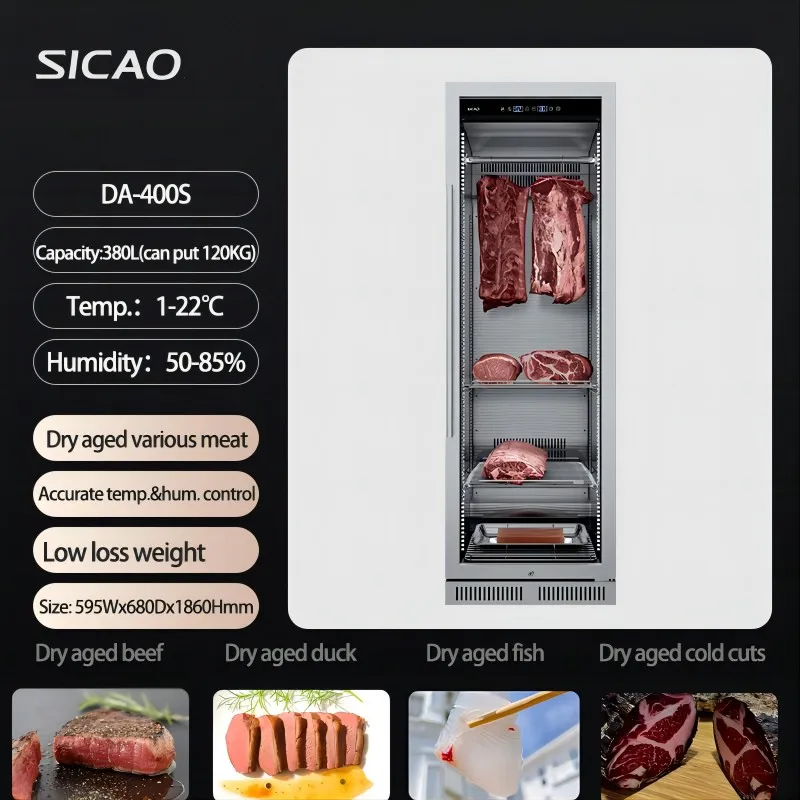 SICAO DA400S Dry Aging Refrigerator for Dry Aging Beef Pork Sausage Cheese Household Appliance Kitchen Use